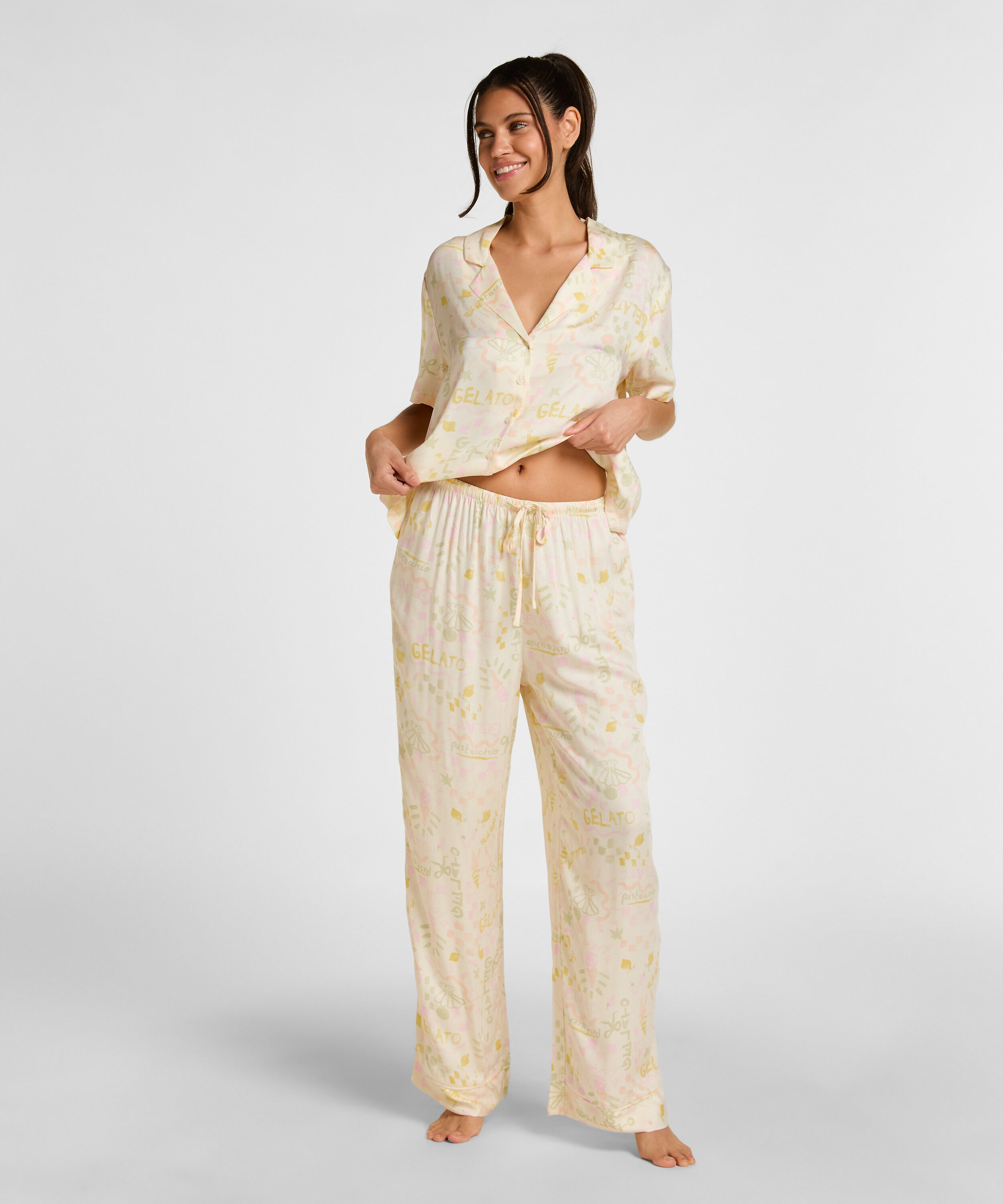 Hose Satin, Weiß Hose Satin, Weiß