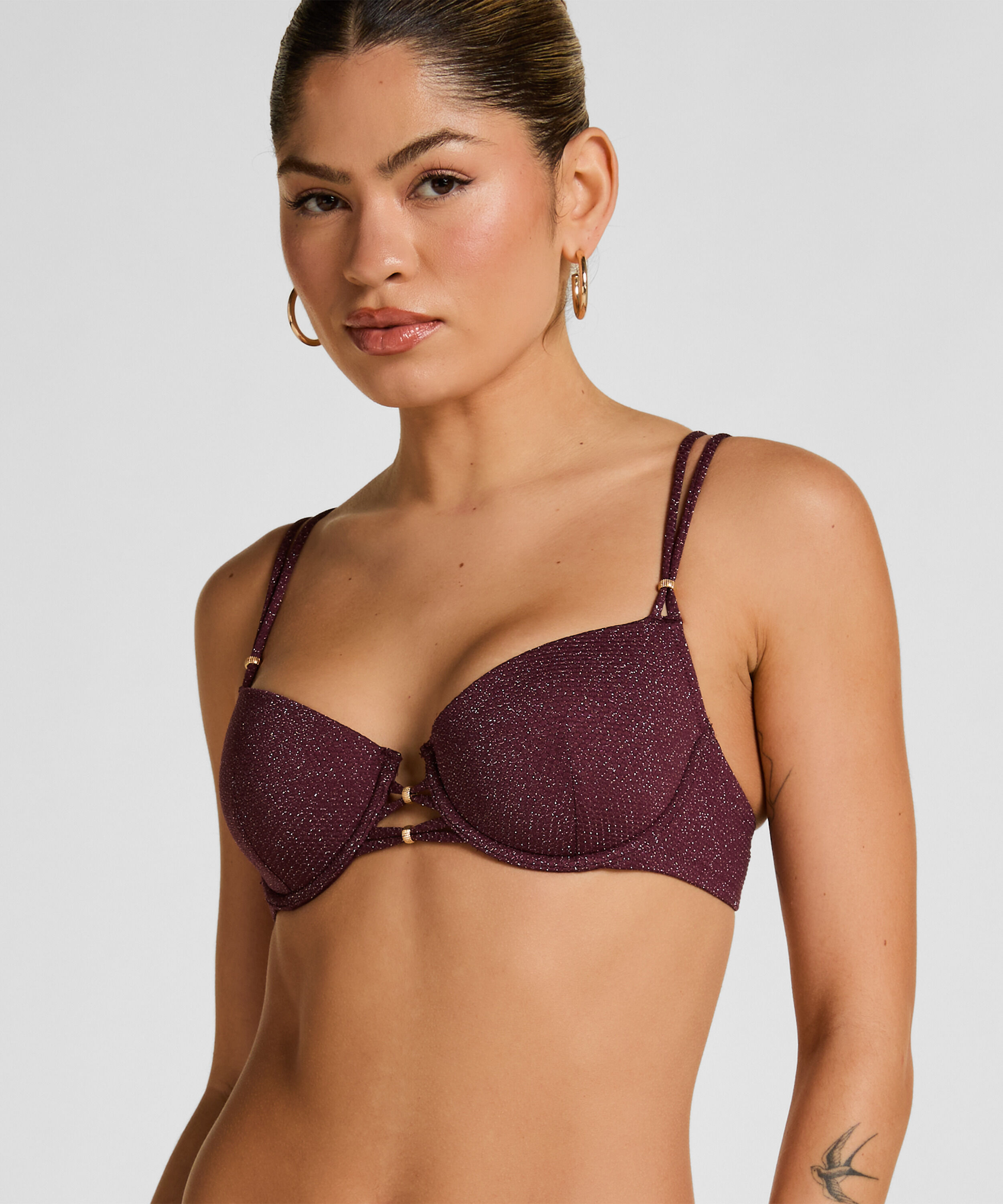 Panama Gepolstertes Bügel-Bikini-Oberteil, Lila Panama Gepolstertes Bügel-Bikini-Oberteil, Lila
