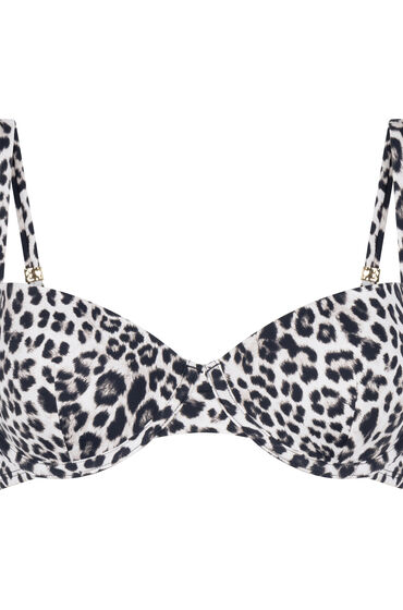 Thumbnail - Hunkemöller Gepolstertes Bügel-Bikini-Oberteil Leopard Schwarz