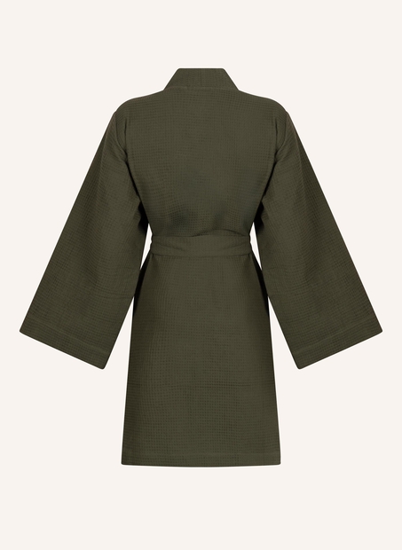 Waffel-Bademantel, grün