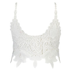 Crochet-Top, Wei&szlig;