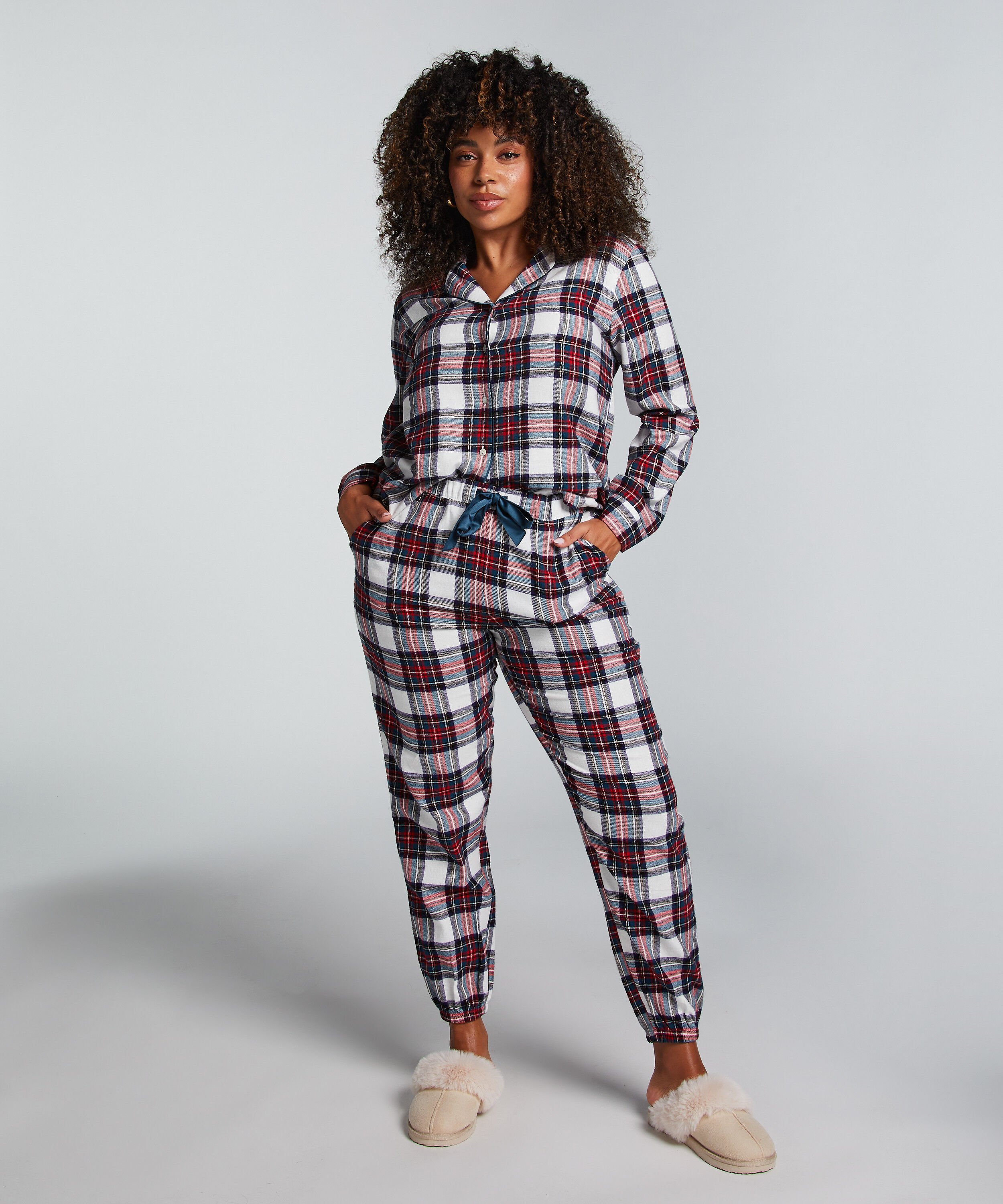 Pyjamaset Twill, Weiß