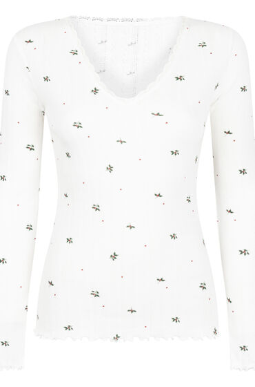 Thumbnail - Hunkemöller Pyjamatop Pointelle Weiß