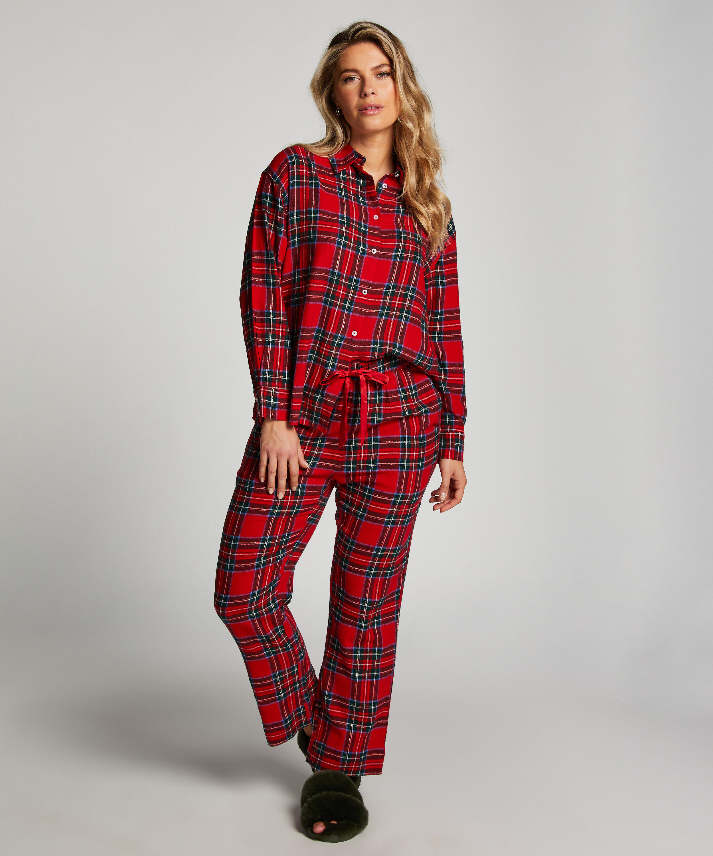 Pyjamahose aus Flanell, Rot