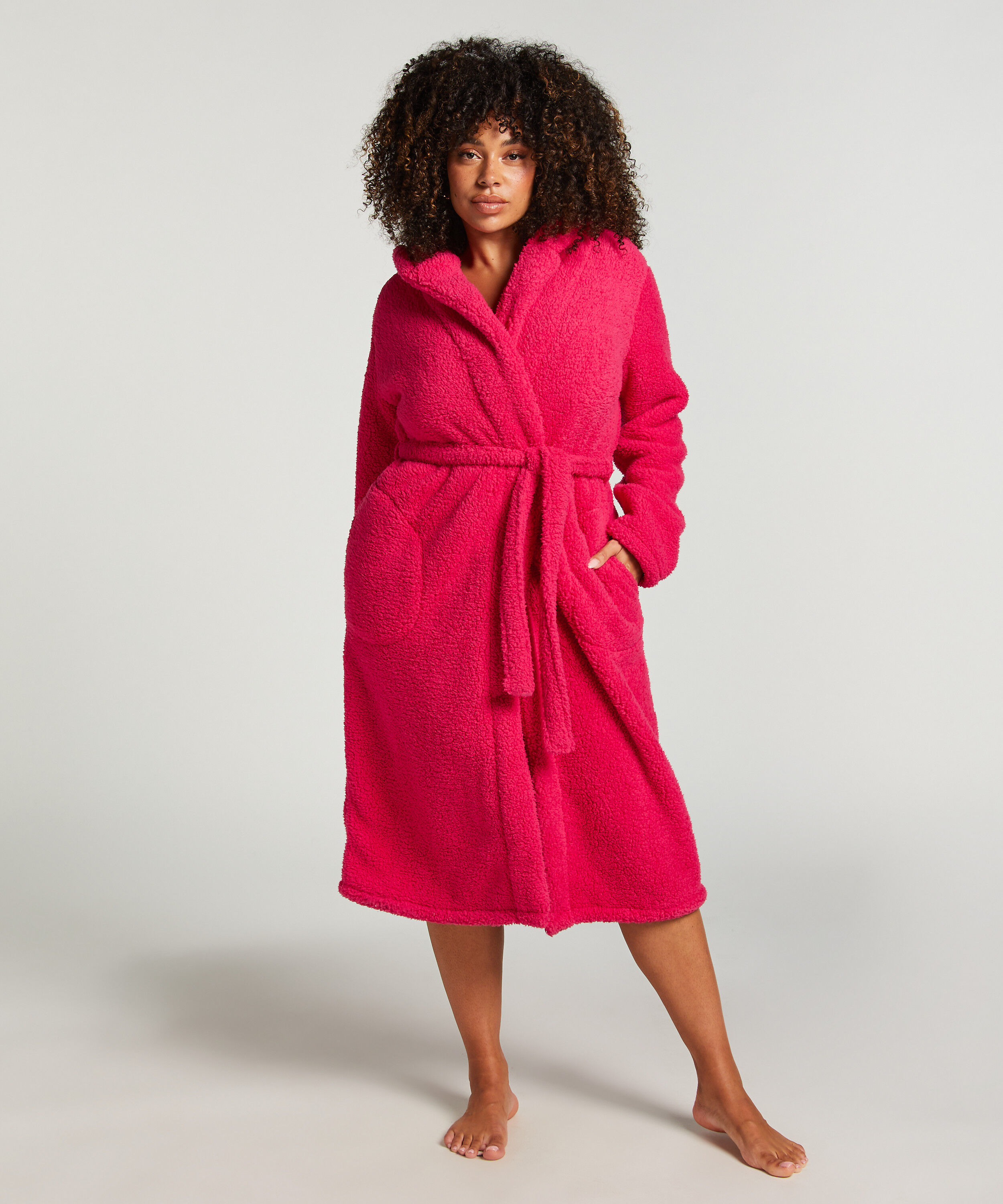 Bademantel Fleece, Rosa