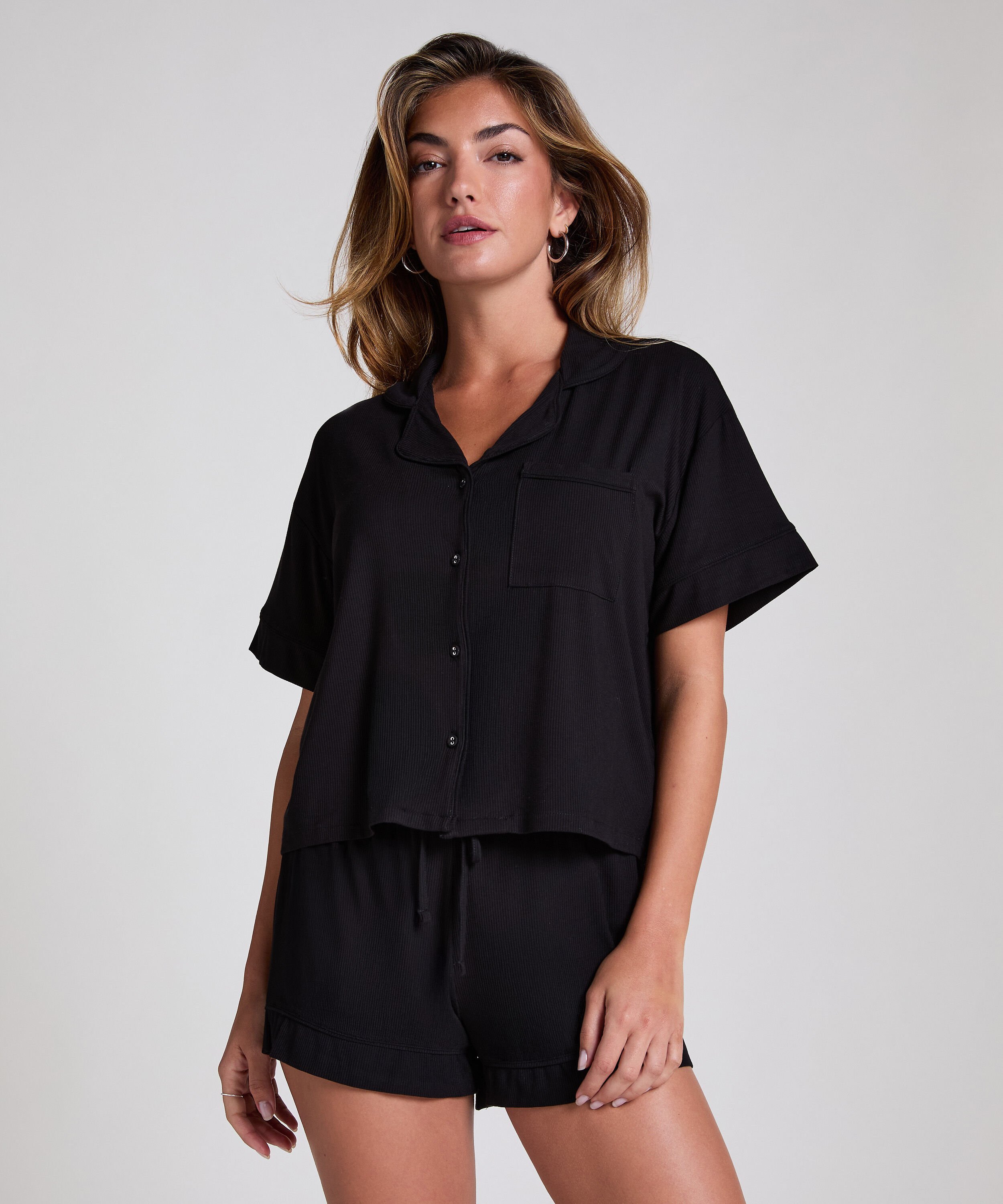 Shorts Velours, Schwarz Shorts Velours, Schwarz