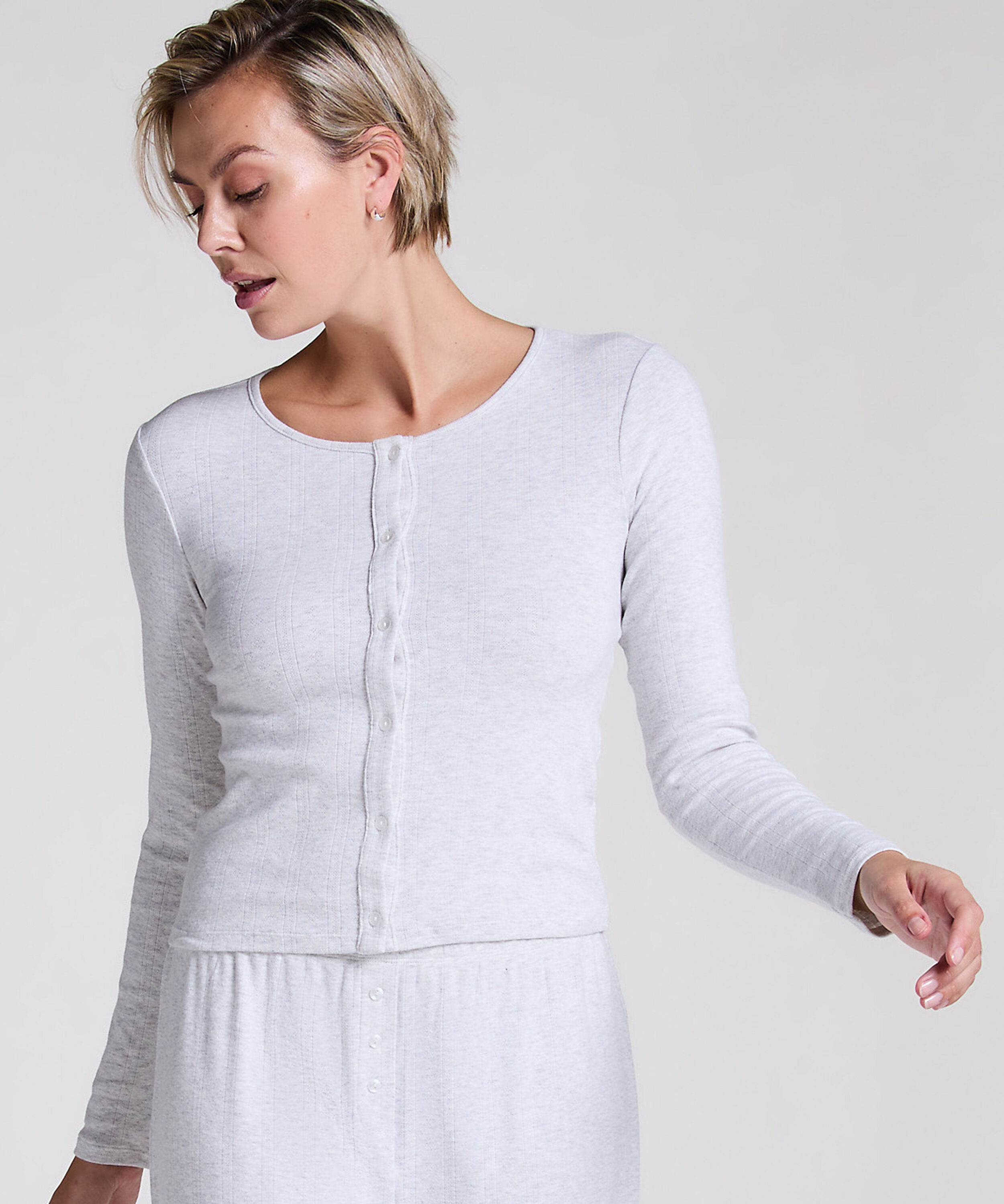 Pyjama-Oberteil, Grau