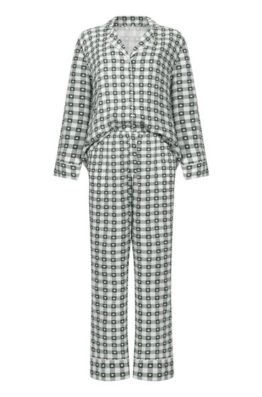 Thumbnail - Hunkemöller Pyjamaset Twill Grün