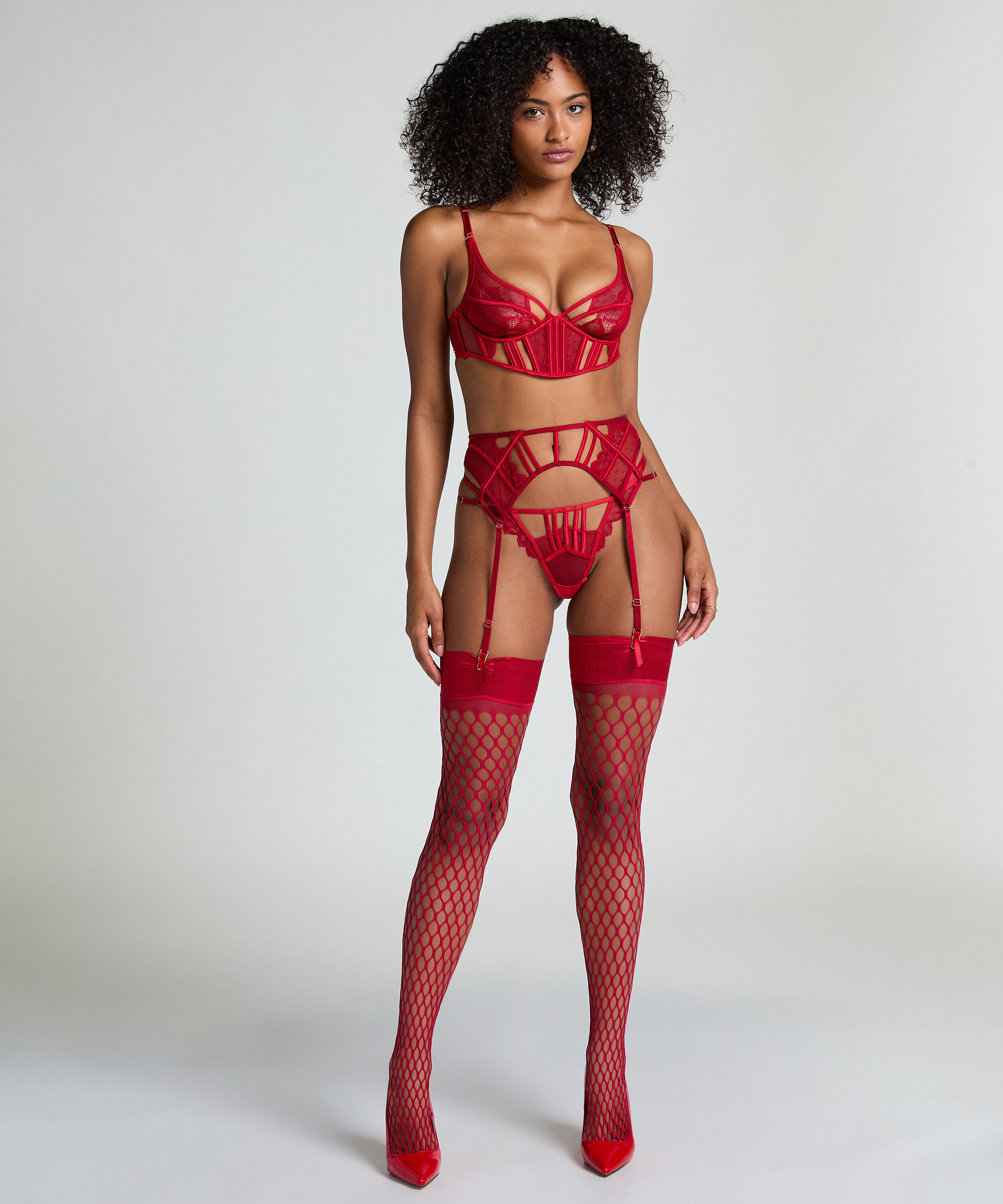 Private Stocking Fishnet, Rot