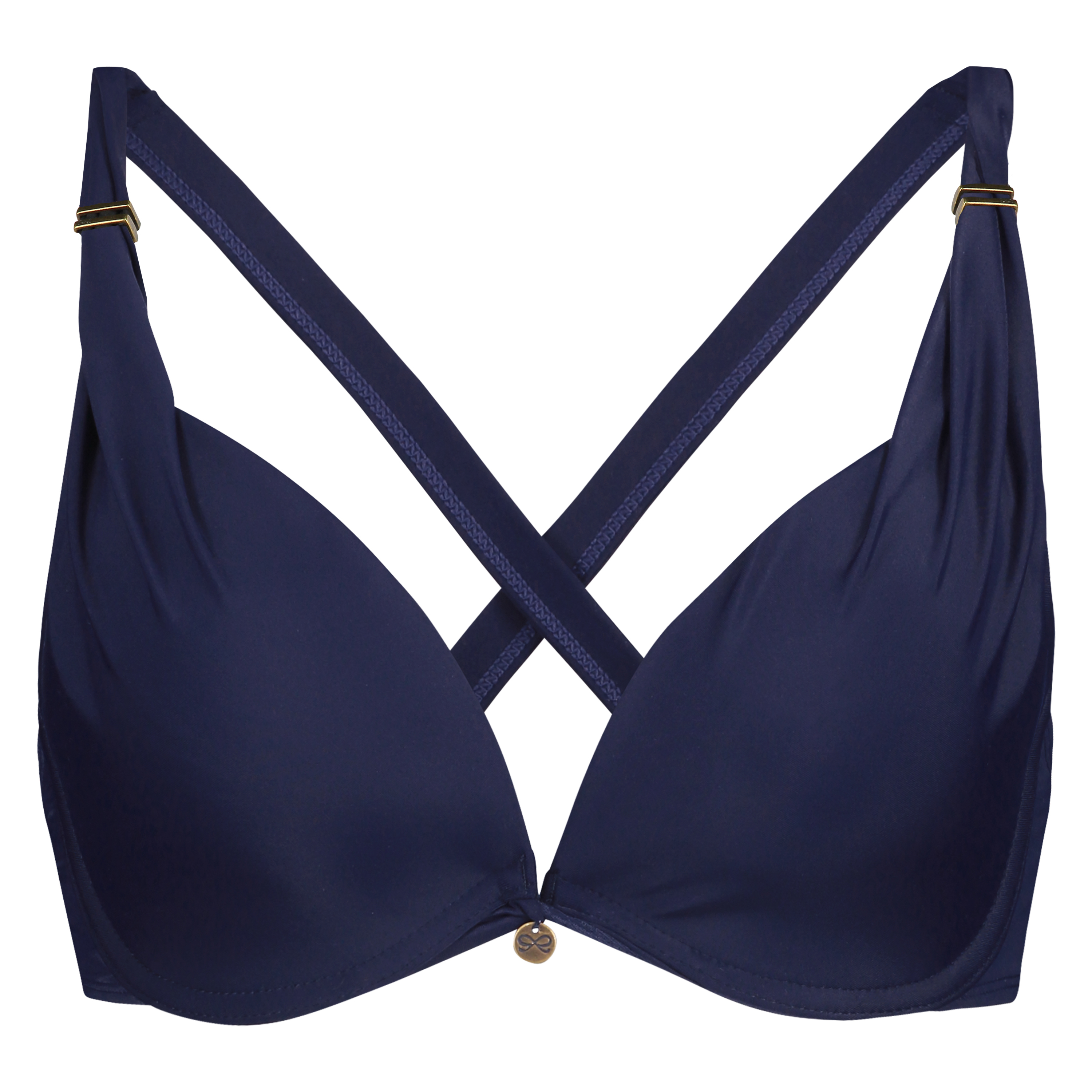 Vorgeformtes Bügel-Bikini-Top Sunset Dreams Cup E +, Blau, main