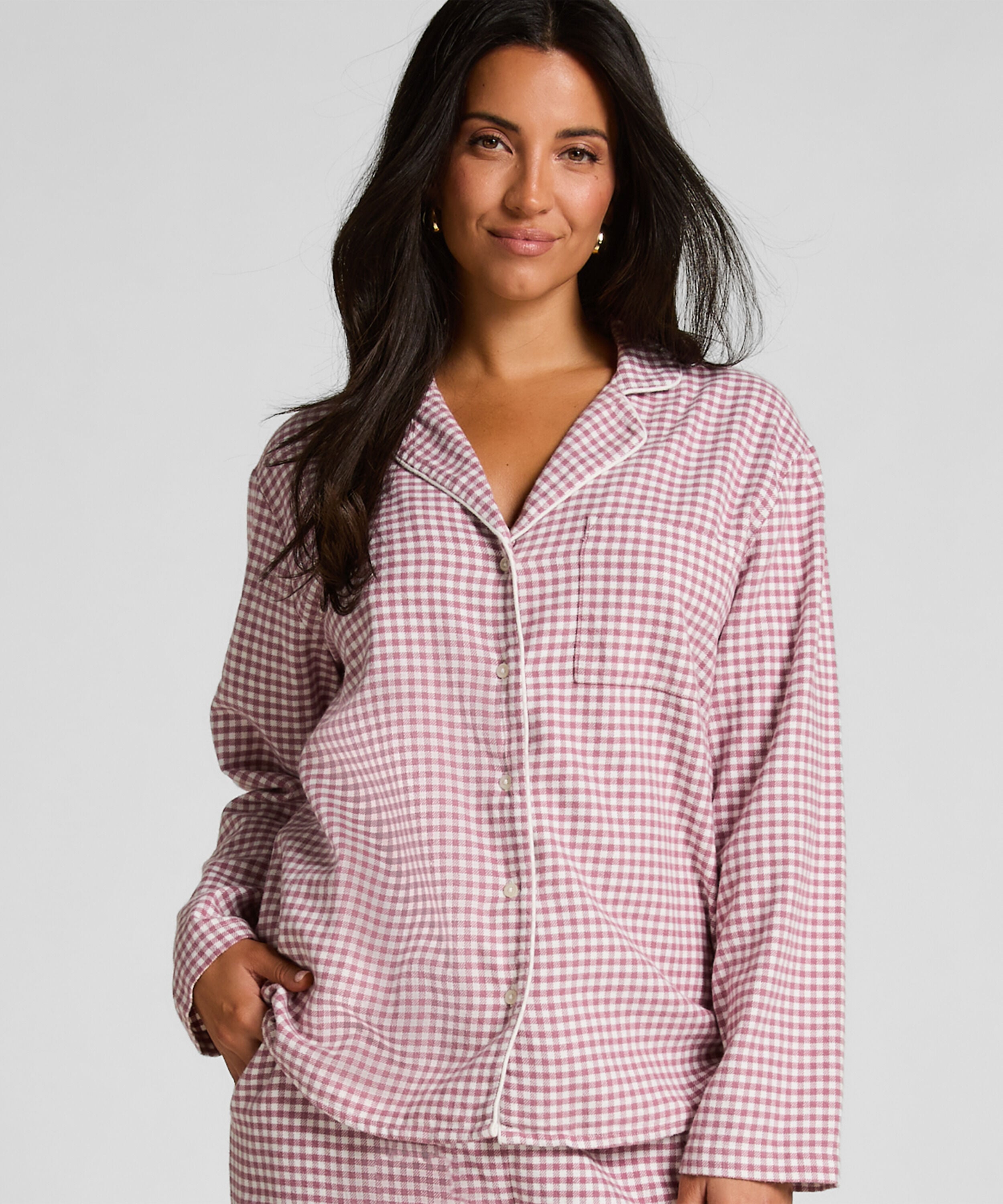 Pyjamatop Flanel Essentials, Lila Pyjamatop Flanel Essentials, Lila