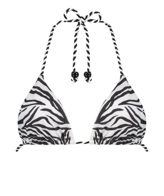 Triangel-Bikinioberteil Doha Zebra, Weiß