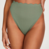 Bikini-Slip mit hohem Beinausschnitt Scallop, grün