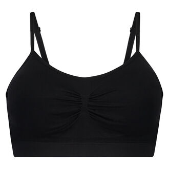 Strappy-Top, seamless, Schwarz
