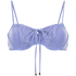 Unwattiertes Bügel-Bikini-Top Rib Fiji, Blau