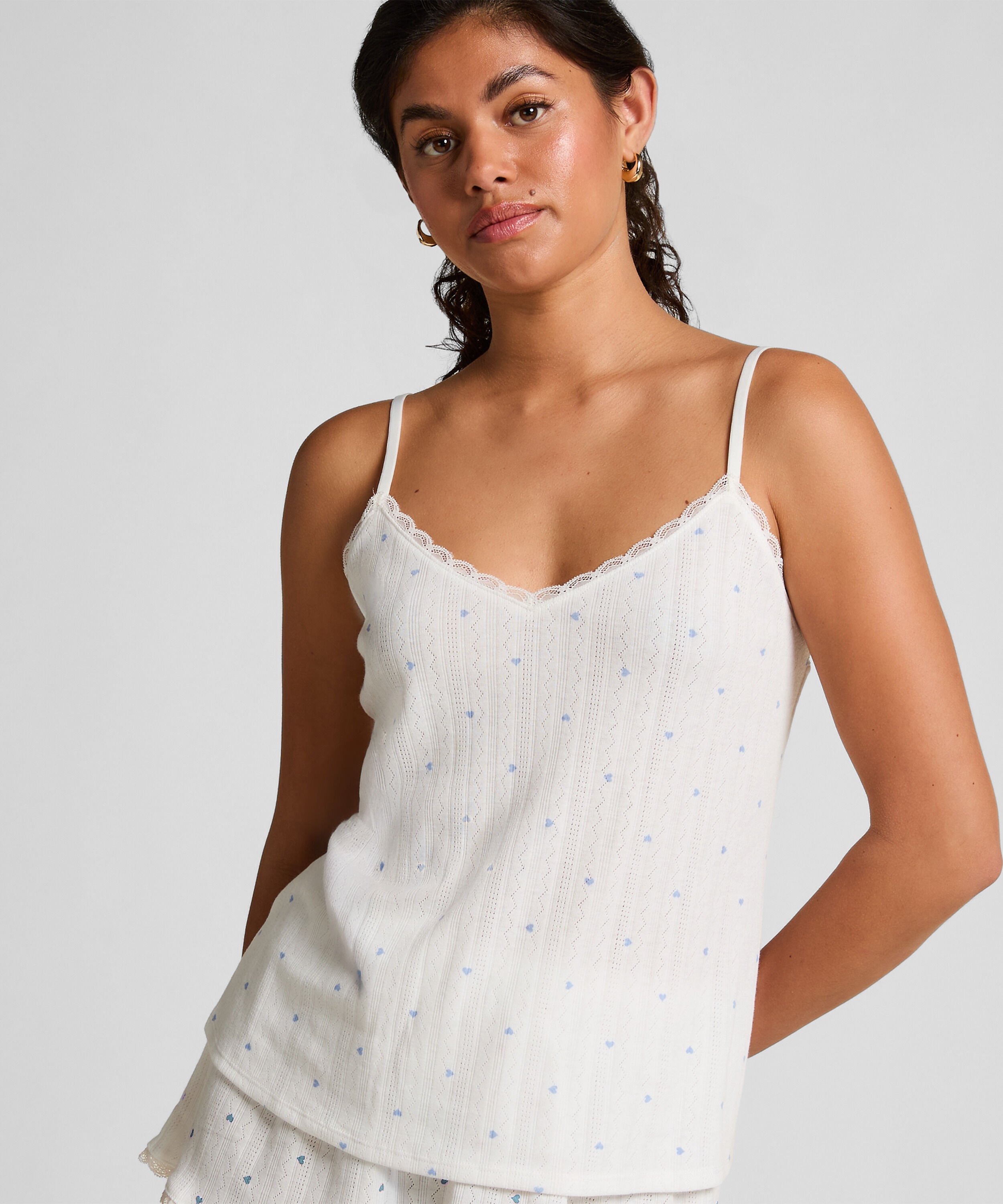 Top Cami Lace, Blau