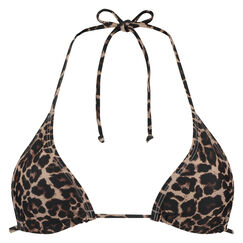 Dreieckiges Bikinitop Leopard, Braun