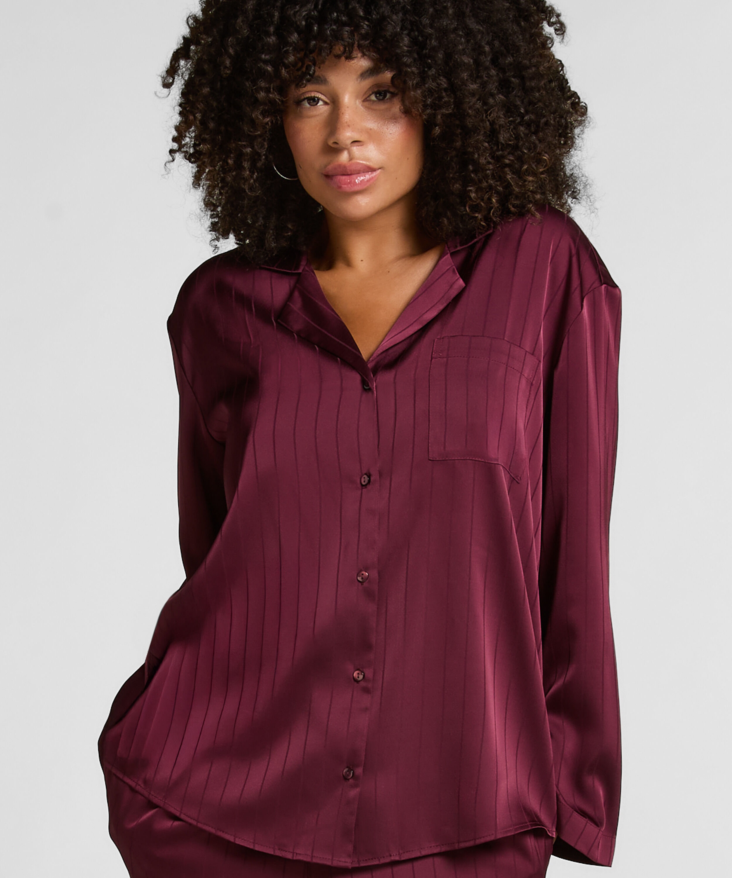 Satinjacke mit Nadelstreifen, Lila