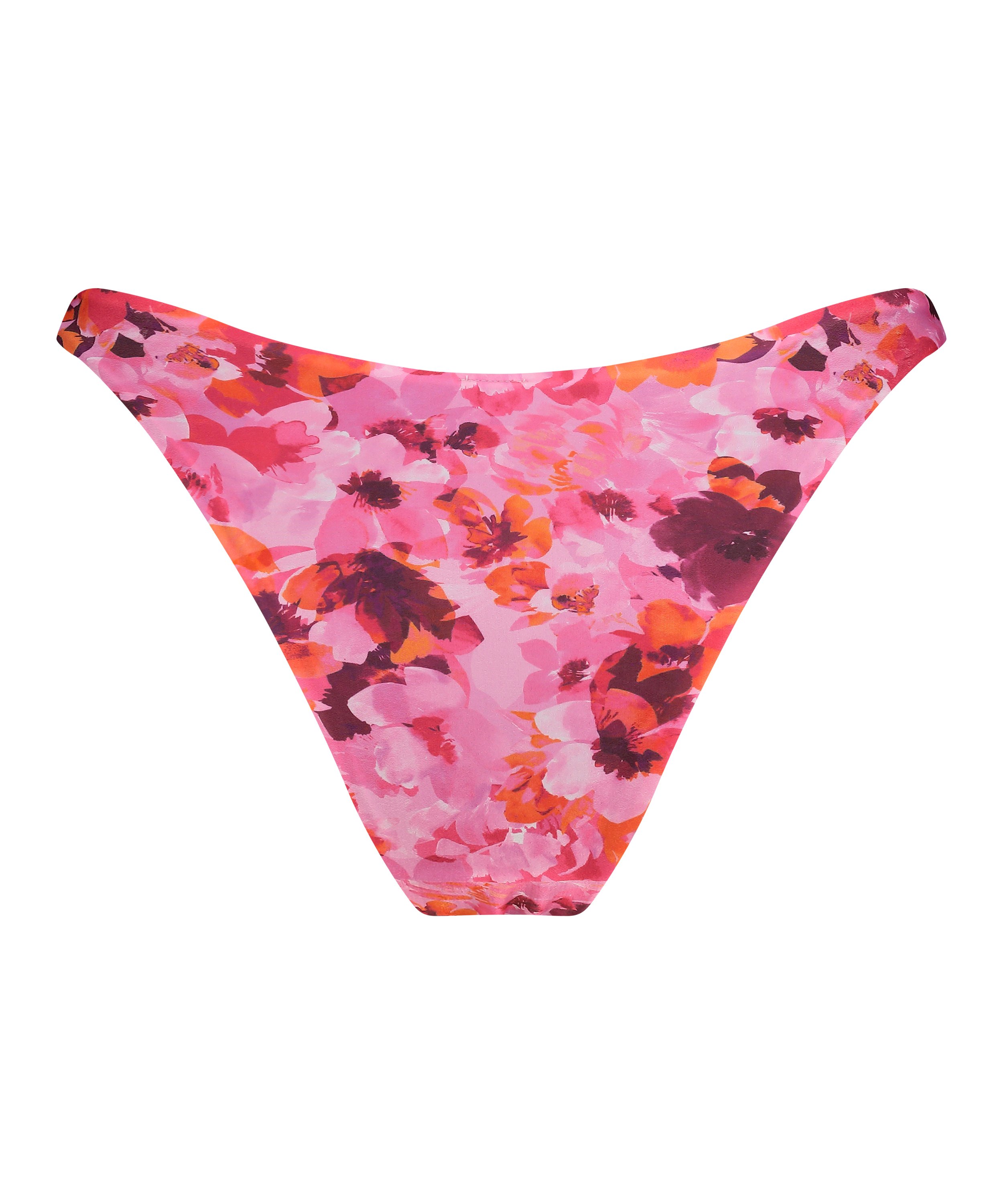 Bikini Slip mit hohem Beinausschnitt Floral, Rosa, main
