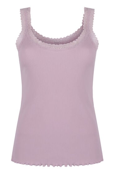 Thumbnail - Hunkemöller Rippjersey-Top mit Spitze Rosa