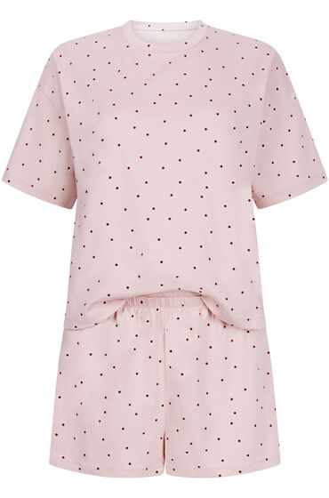 Thumbnail - Hunkemöller Pyjama-Set Baumwolljersey Kurz Rosa