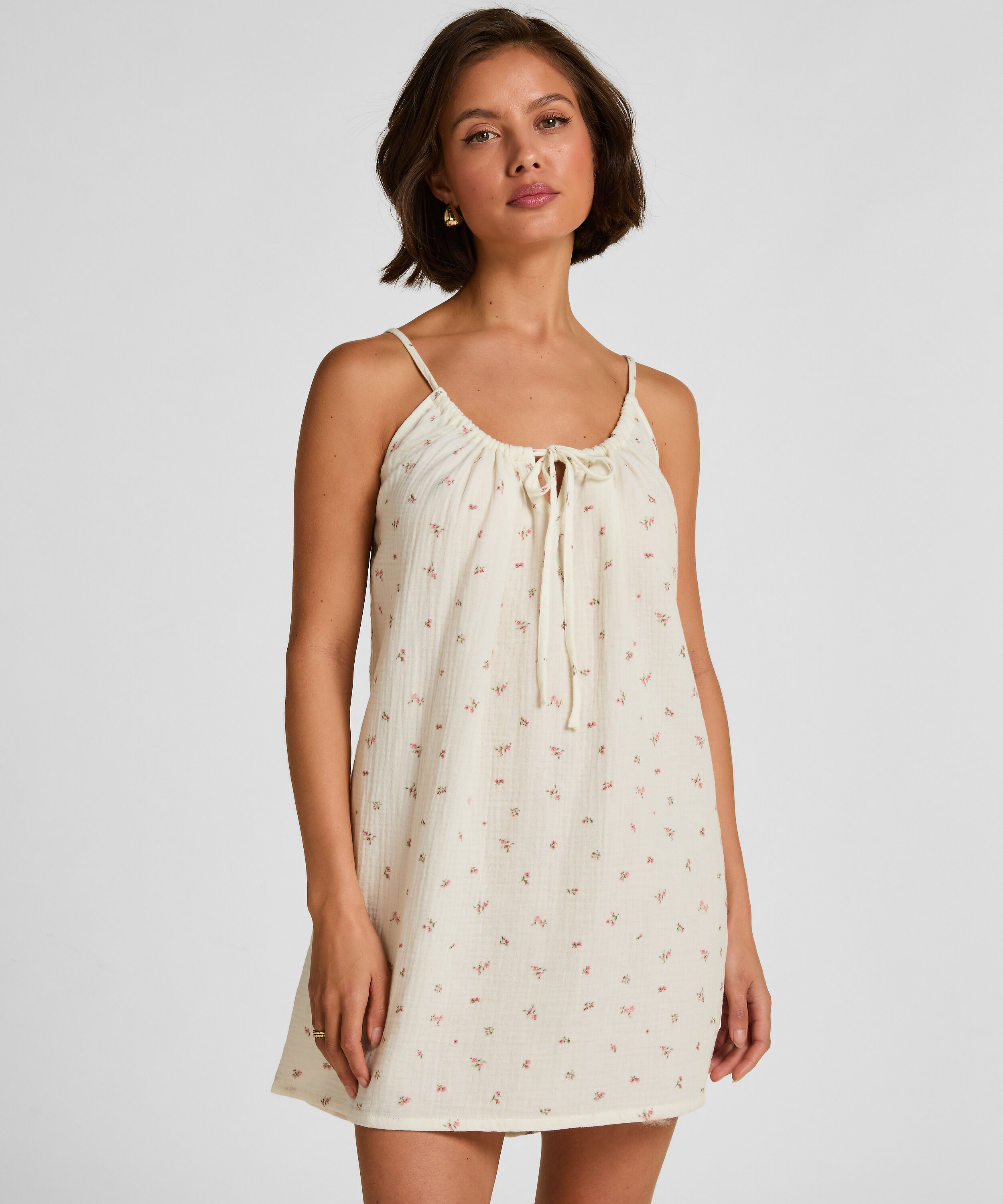Musselin-Slipdress, Weiß Musselin-Slipdress, Weiß