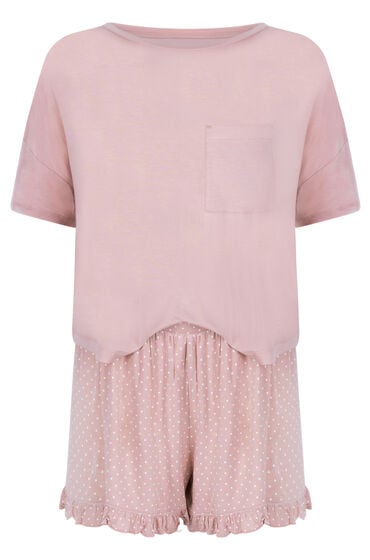 Thumbnail - Hunkemöller Jersey-Pyjamaset Rosa