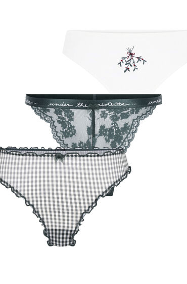 Thumbnail - Hunkemöller Weihnachtsstring-Geschenkset Grün