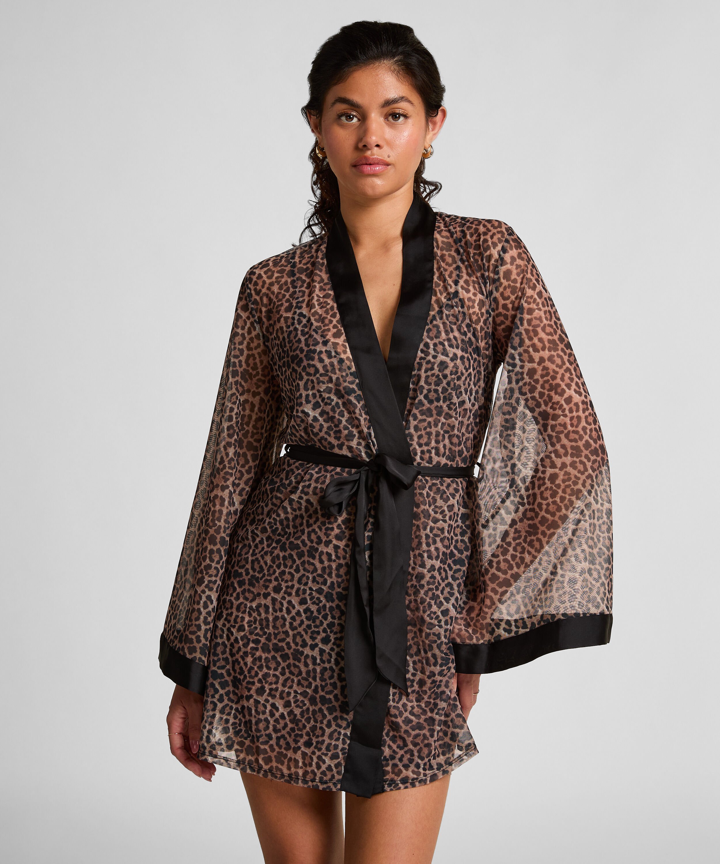 Leopard Mesh-Kimono