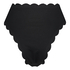 Highleg-Bikini-Slip mit hohem Sitz Scallop Glam, Schwarz