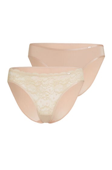 Thumbnail - Hunkemöller 2er-Pack Slips Angie Beige