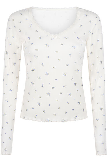 Thumbnail - Hunkemöller Daisy Pyjama Oberteil Weiß