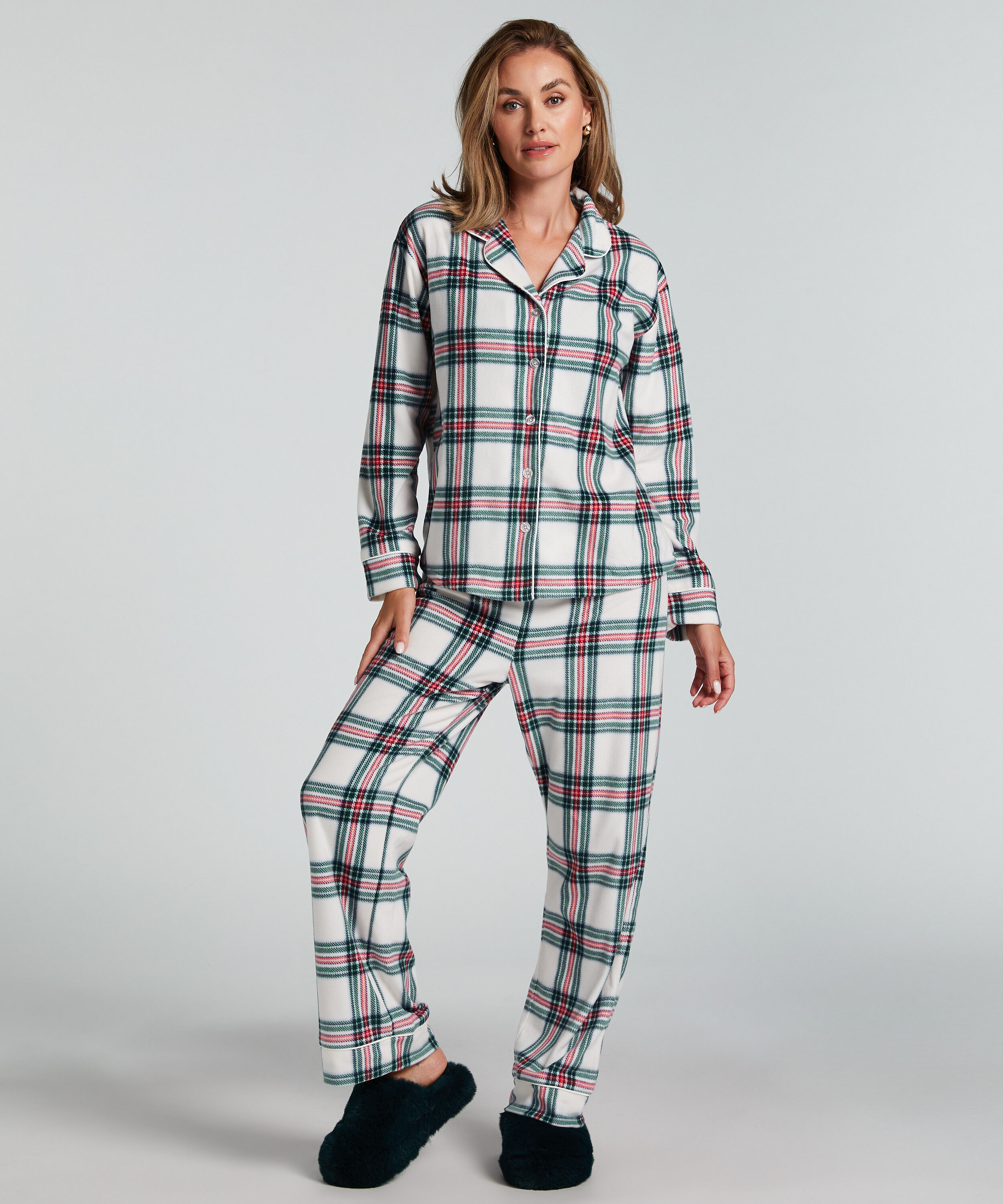 Pyjamaset Fleece, Weiß