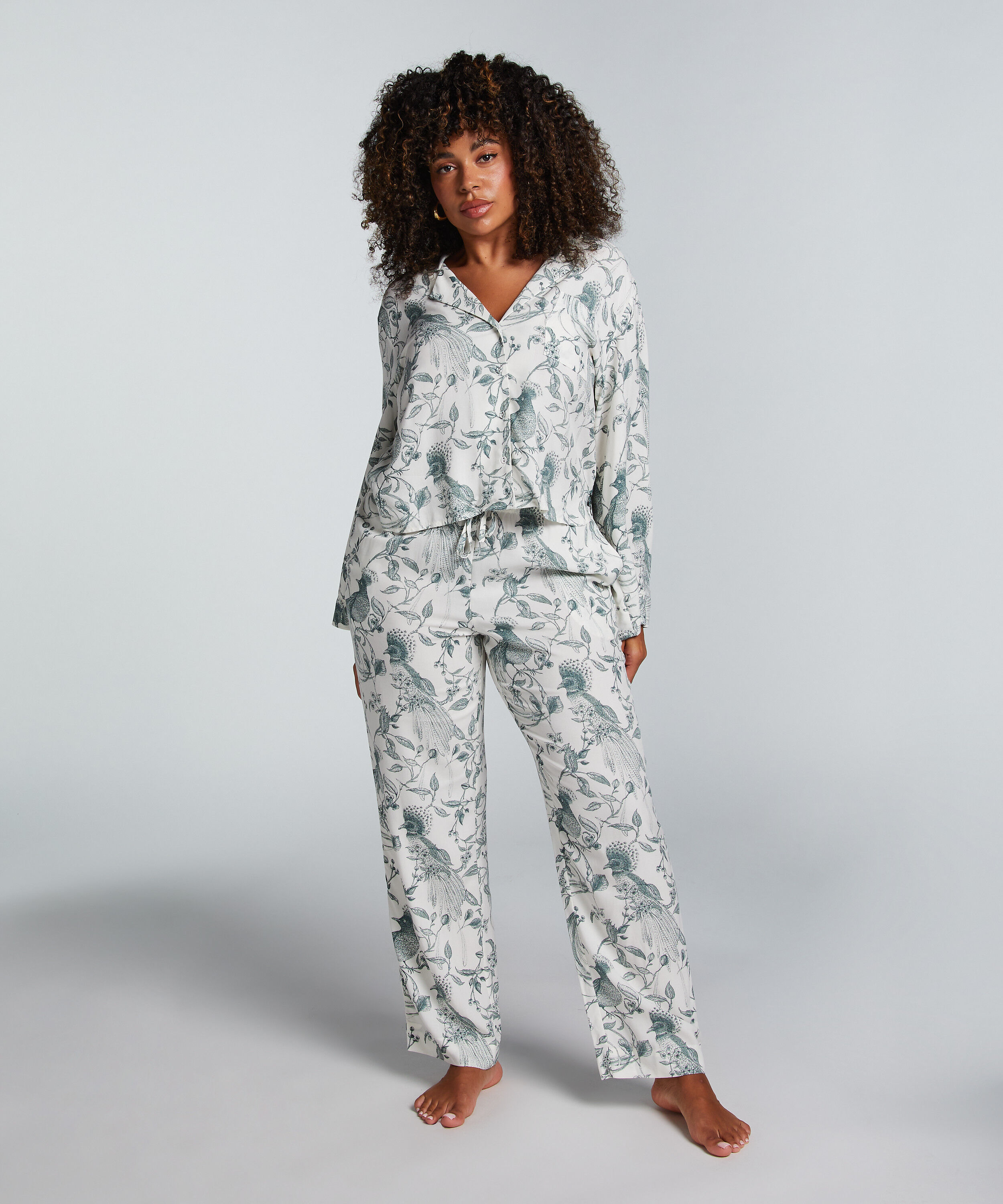 Pyjamahose Baumwolle, Weiß Pyjamahose Baumwolle, Weiß
