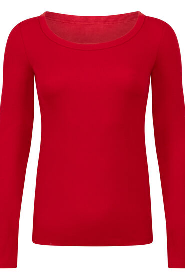 Thumbnail - Hunkemöller Pyjama-Top Baumwolle Rot