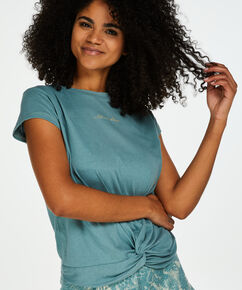 Kurz&auml;rmeliges Pyjama-Top aus Jersey, gr&uuml;n