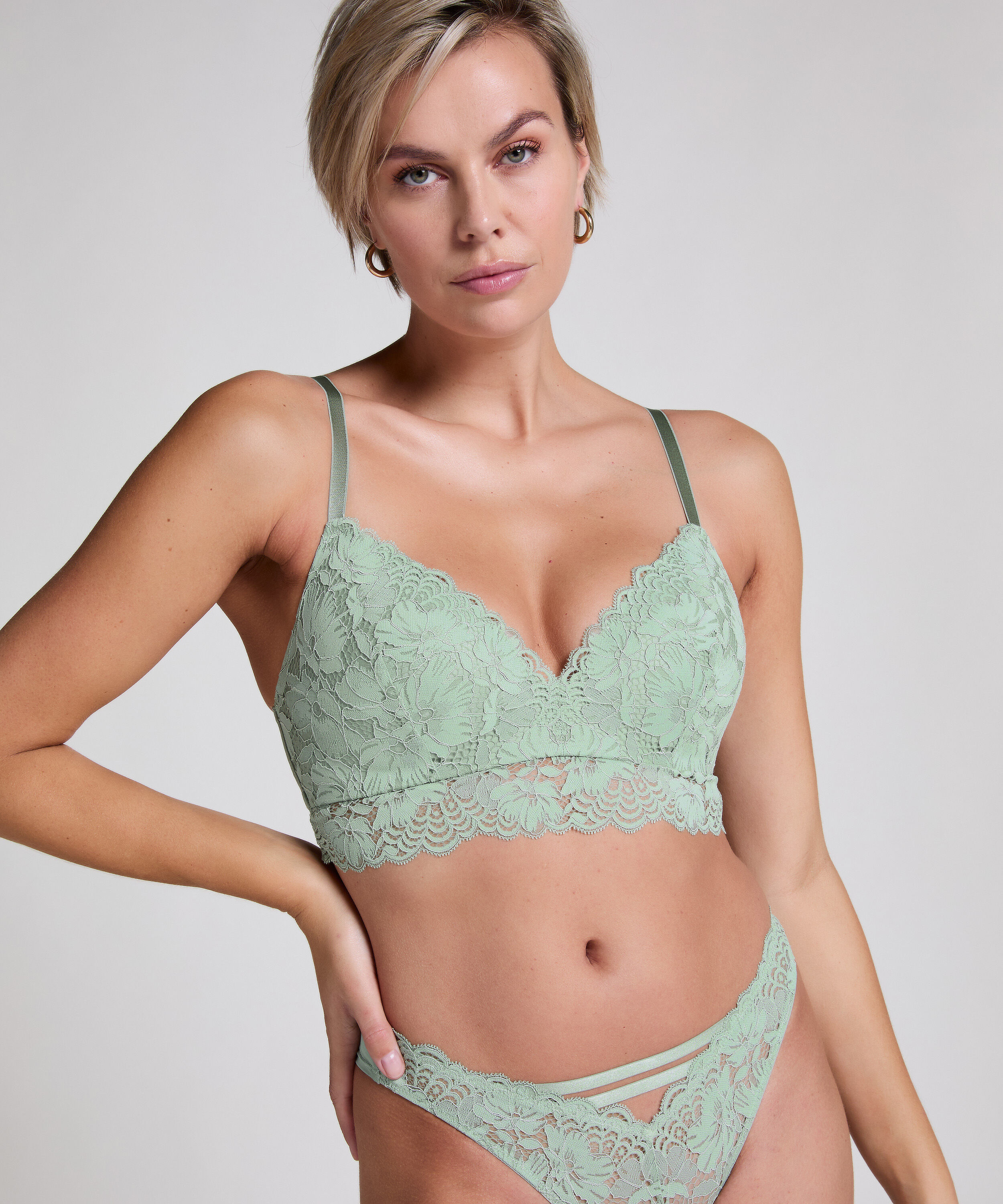 Gepolsterter bügelloser BH Andrea, Grün Gepolsterter bügelloser BH Andrea, Grün