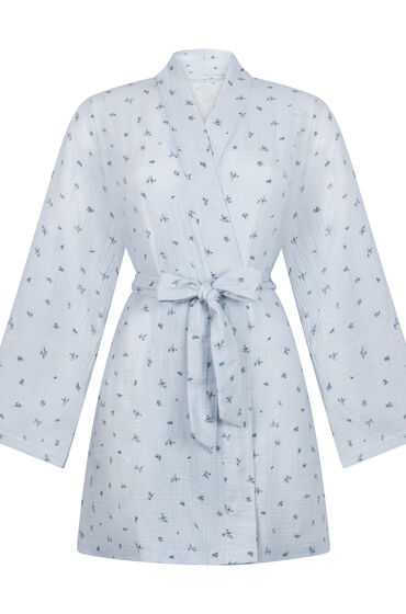 Thumbnail - Hunkemöller Musselin-Morgenmantel kurz Blau