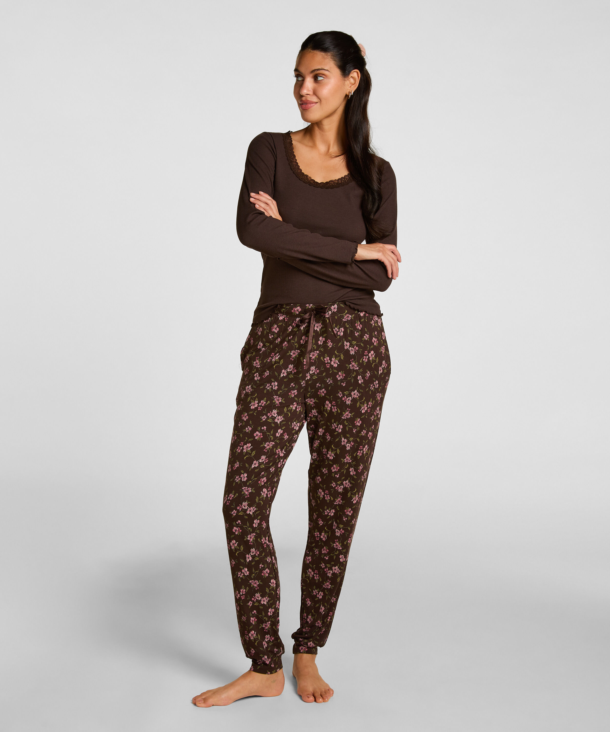 Pyjamahose Jersey, Braun Pyjamahose Jersey, Braun