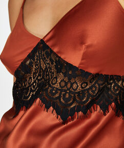 Slipdress Lace Satin, Rot