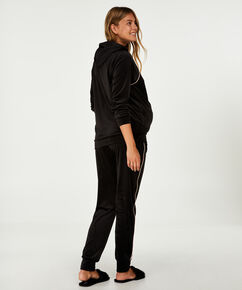 Umstands-Jogginghose Velours, Schwarz