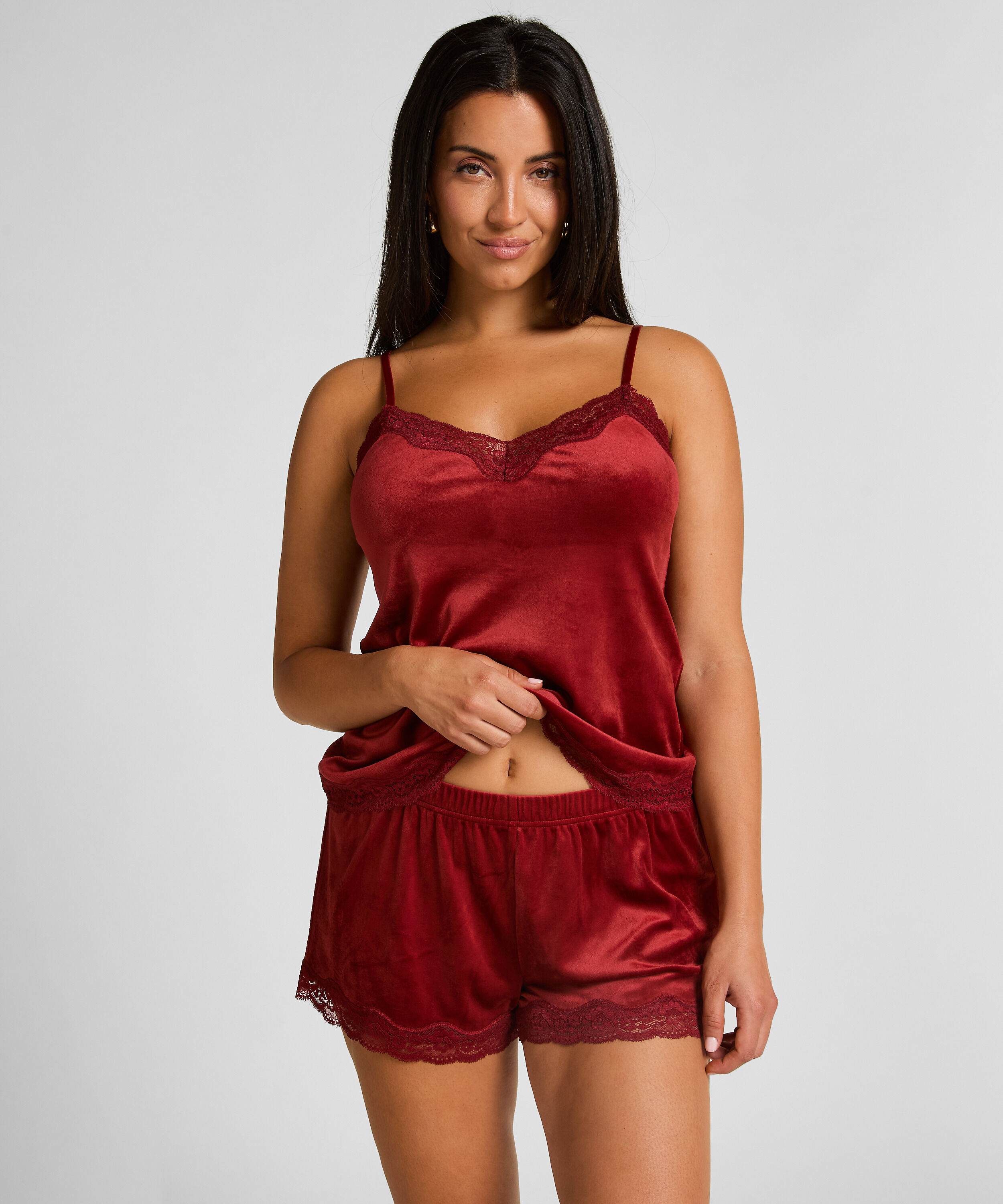 Samit-Spitzen-Short, Rot