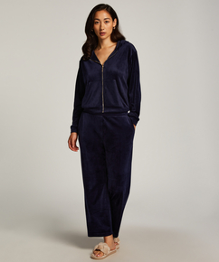 Tall Pyjamahose aus Velours, Blau