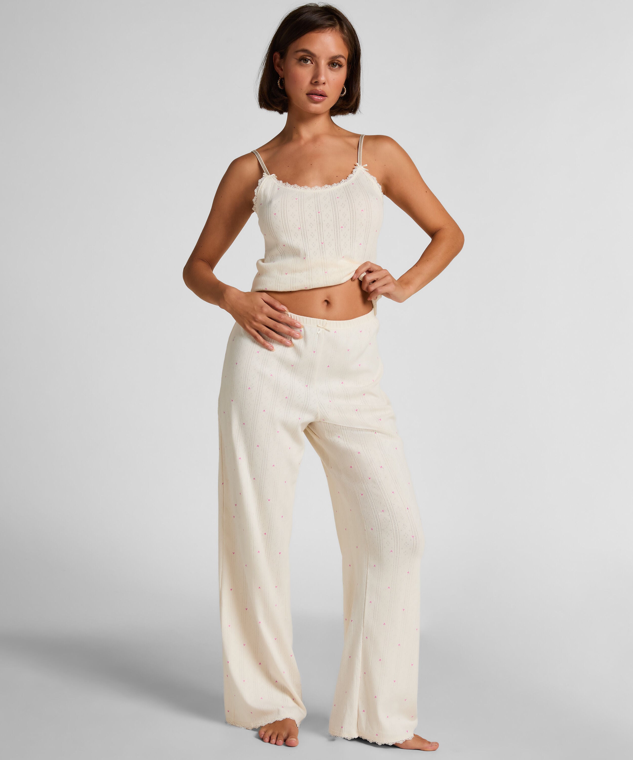 Pointelle-Hose, Weiß Pointelle-Hose, Weiß