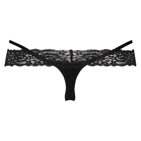 Besonders niedrigsitzender V-Shape String Ariel, Schwarz