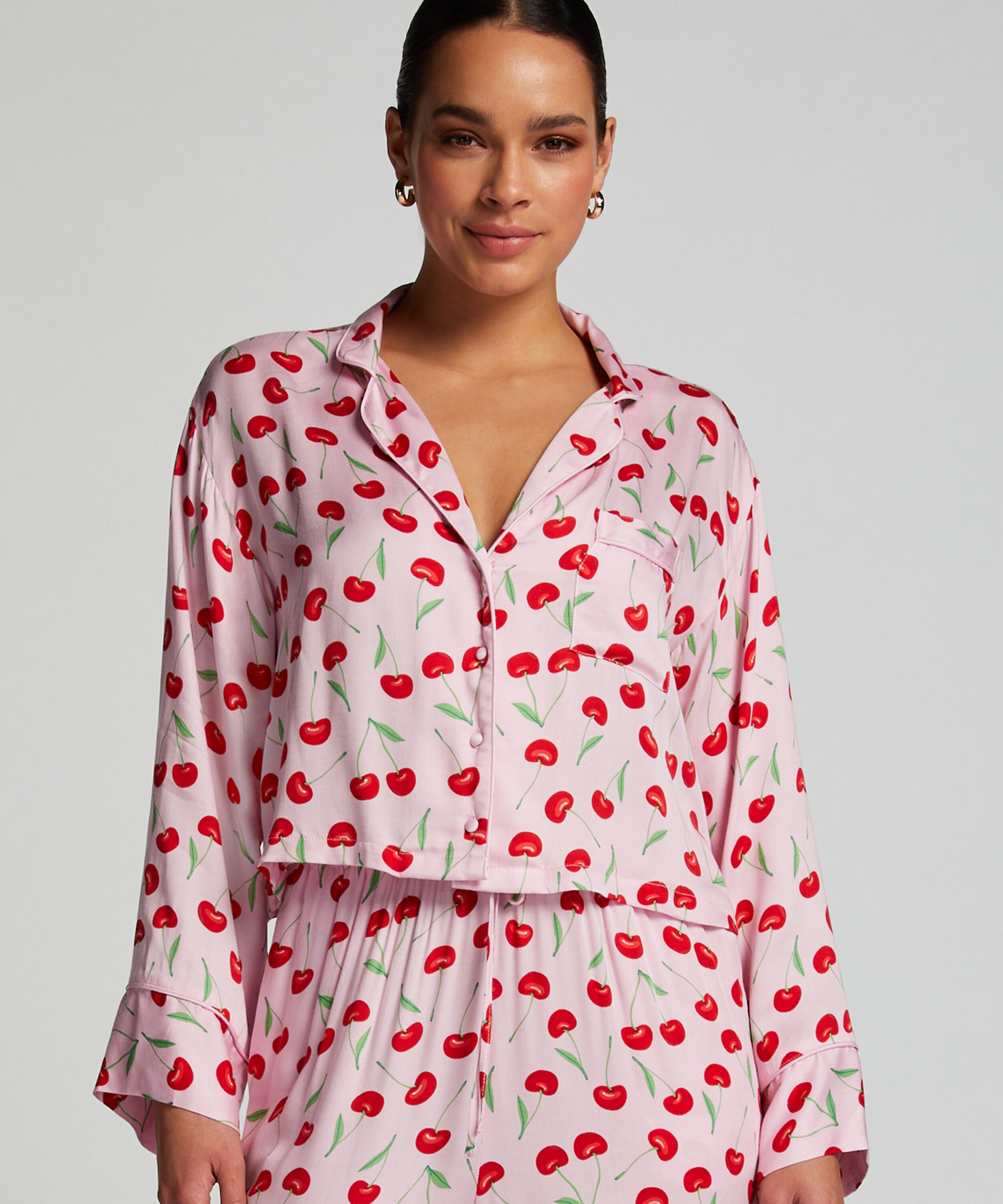 Pyjamatop Twill, Rosa