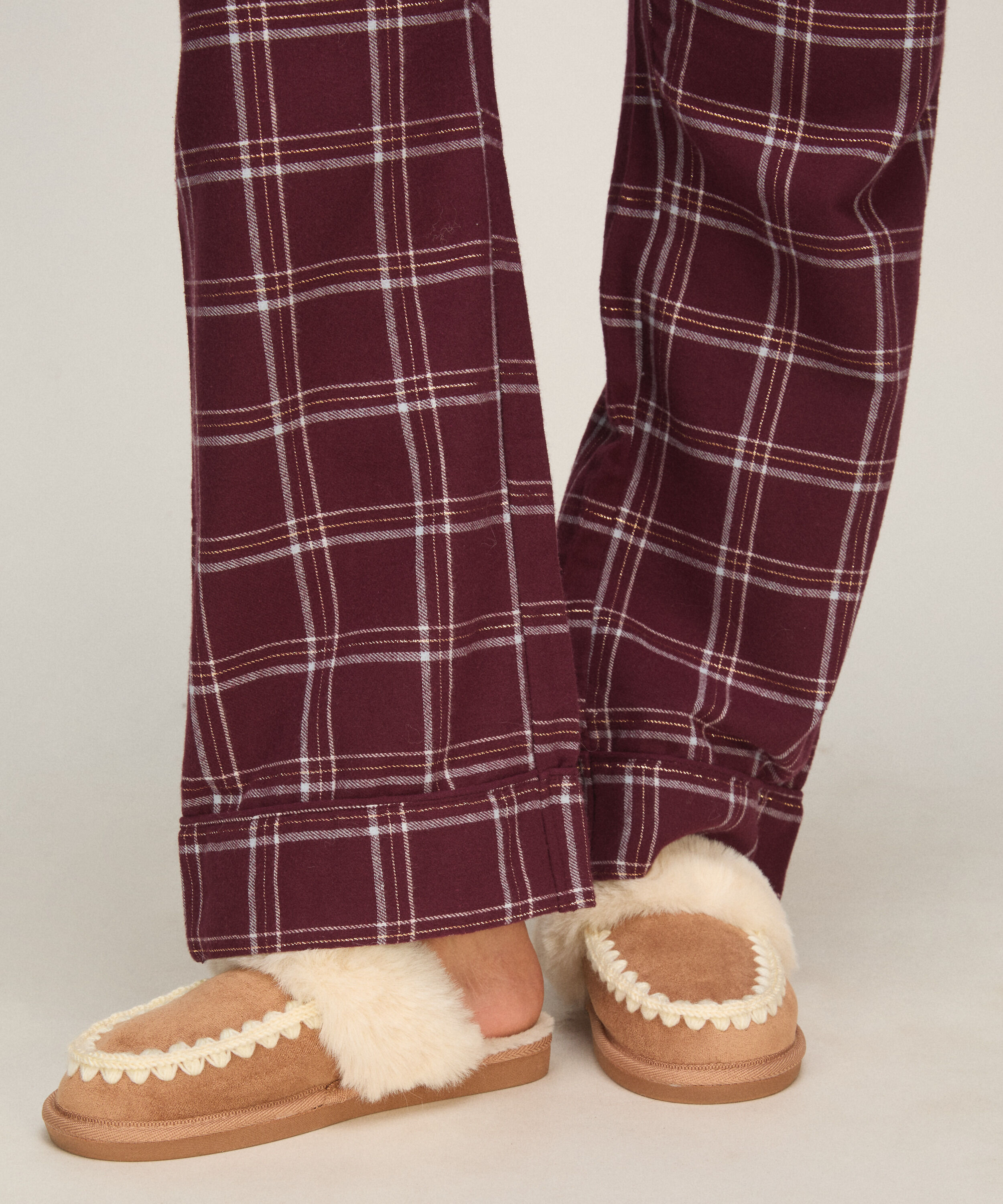 Hausschuhe Faux Suede Stitching
