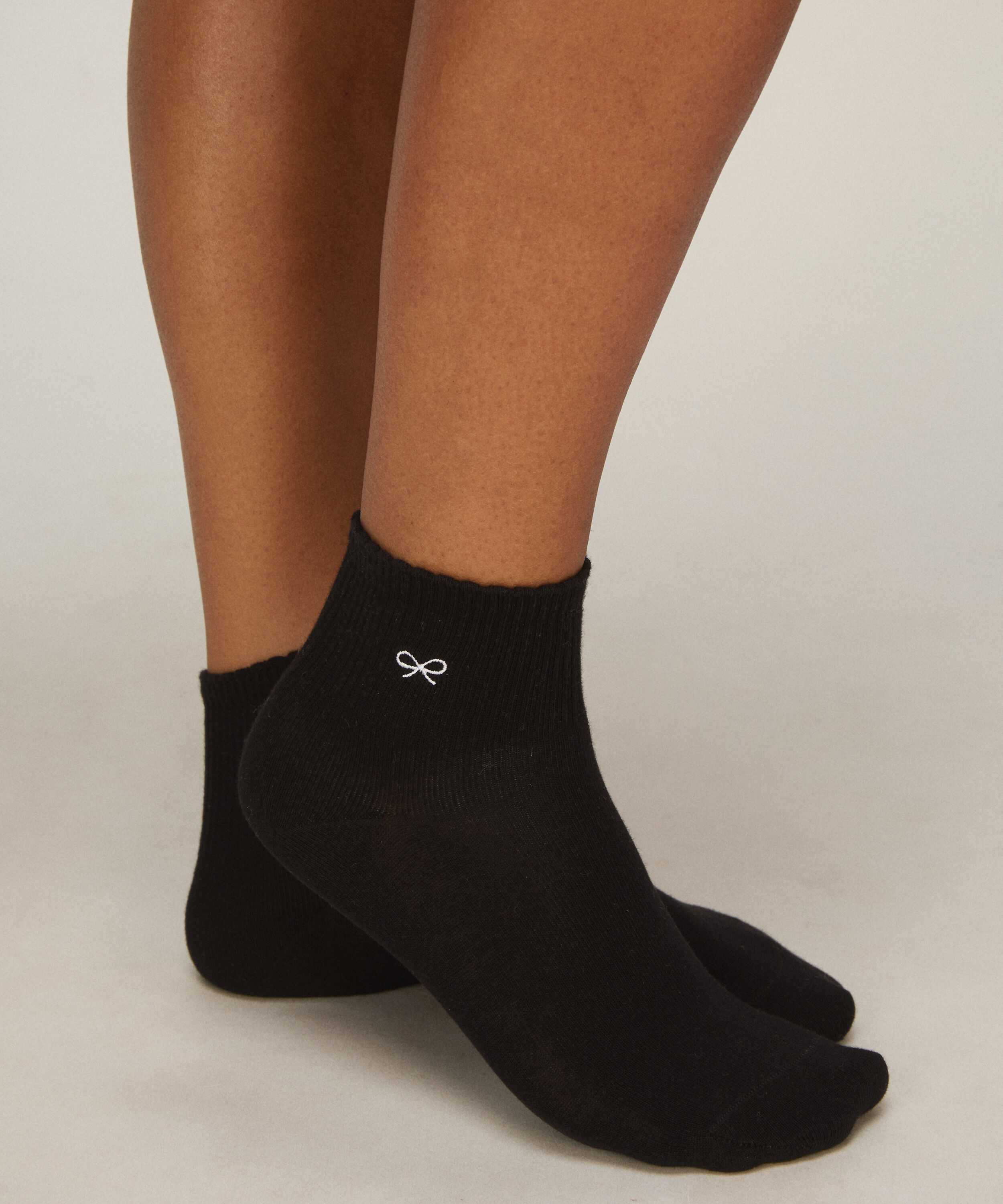 2 Paar Baumwoll-Half-Crew-Socken, Weiß