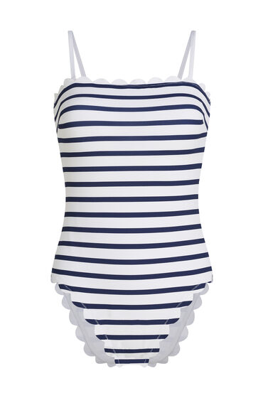 Thumbnail - Hunkemöller Badeanzug Bandeau Scallop Weiß