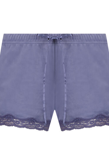 Thumbnail - Hunkemöller Shorts aus Velours mit Spitze Lila